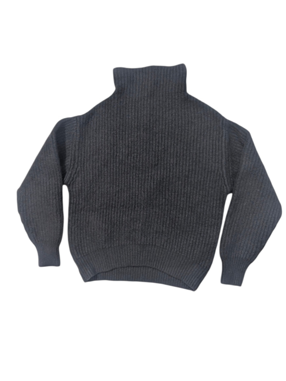 Aritzia Wilfred Black Merino Wool Ribbed Mockneck Sweater Medium